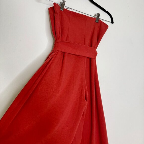 C/MEO COLLECTIVE | Sample High Waisted Wide Leg Trousers in Rust Red - Small - Picture 2 of 8